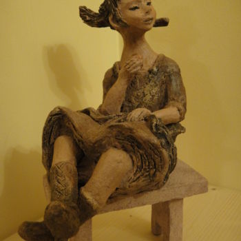 Sculpture intitulée "lili couettes" par Danielle Benotto, Œuvre d'art originale
