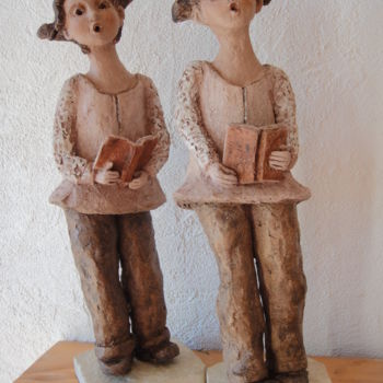 Escultura intitulada "La chorale : Martin…" por Danielle Benotto, Obras de arte originais, Terracota
