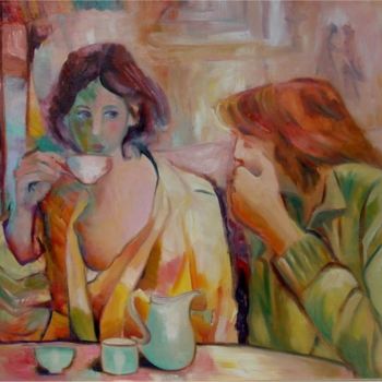 Pintura titulada "La tasse de café" por Daniele Gras, Obra de arte original