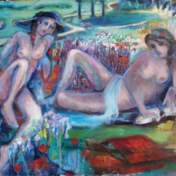 Pittura intitolato "le printemps" da Daniele Gras, Opera d'arte originale, Olio