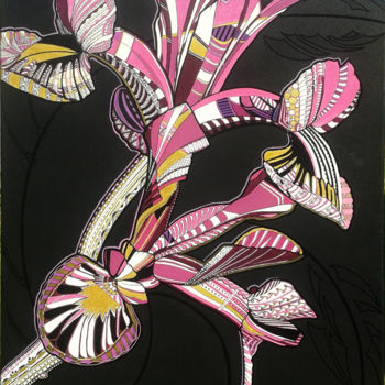 Painting titled "Iris" by Dany Masson, Original Artwork, Acrylic