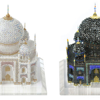 Sculpture titled "Taj Mahal «TAJ MAHA…" by Natalia Bulba, Original Artwork, Mosaic Mounted on Plexiglass