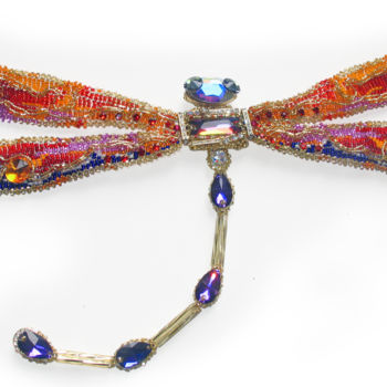 Sculpture titled "«DRAGONFLY»  (the b…" by Natalia Bulba, Original Artwork, Mosaic Mounted on Metal