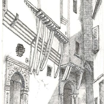 Desenho intitulada "la casbah d'Alger.…" por Daoud Mansour (lumiart), Obras de arte originais, Tinta