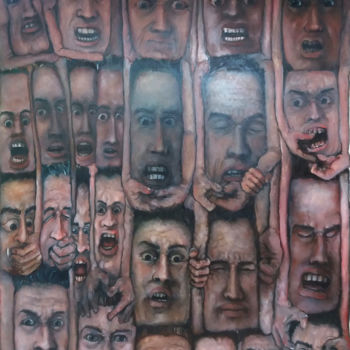 Pintura titulada "Têtes et membres" por David Fargot, Obra de arte original, Oleo