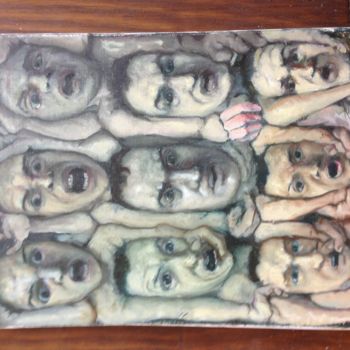 Pintura titulada "9 têtes et membres" por David Fargot, Obra de arte original