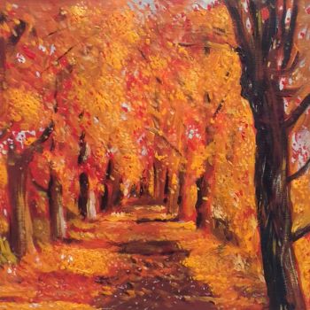 Painting titled "Autunno sull' Etna" by Gaetano D Aquino, Original Artwork