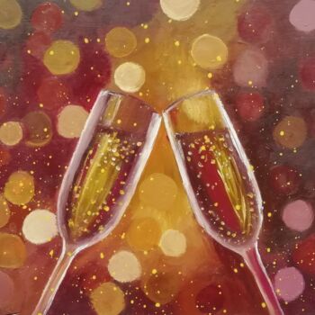 Картина под названием "Шампанское" - Дарья Бондаренко, Подлинное произведение искусства, Масло