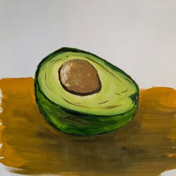 Peinture intitulée "avocado" par Daria Narazina, Œuvre d'art originale, Gouache