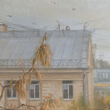 Pittura intitolato "Вид из окна. Осенни…" da Daria Rysakova, Opera d'arte originale, Olio