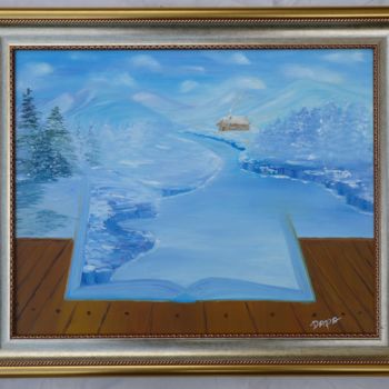 Painting titled "Winter story" by Dara, Original Artwork, Oil