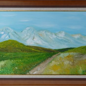 Painting titled "At the foot of the…" by Dara, Original Artwork, Oil