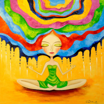Malarstwo zatytułowany „Meditation” autorstwa Olha, Oryginalna praca, Olej