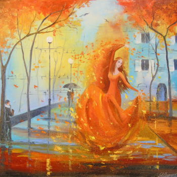 Painting titled "Waltz Boston" by Olha, Original Artwork, Oil