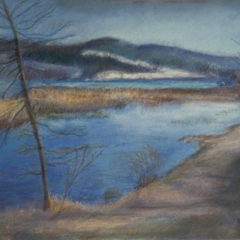 Dessin intitulée "Lac de Saint-Point 3" par Jacqueline Dardel-Kormann, Œuvre d'art originale