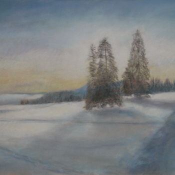 Drawing titled "Les Rasses en hiver…" by Jacqueline Dardel-Kormann, Original Artwork