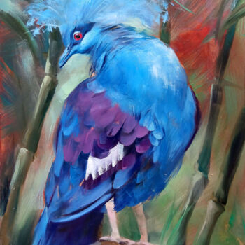 Peinture intitulée "Pigeon" par Daria Allin, Œuvre d'art originale, Huile