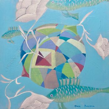 Pintura intitulada "Cosmic Planet" por Daria Borisova, Obras de arte originais, Acrílico