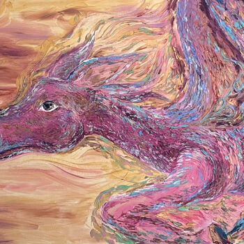 Painting titled "7th Dragon of Happi…" by Daria Chenskaya, Original Artwork, Oil