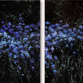 Ζωγραφική με τίτλο "Magic Garden/Flower…" από Daria Dacron, Αυθεντικά έργα τέχνης, Ακρυλικό Τοποθετήθηκε στο Ξύλινο φορείο σ…