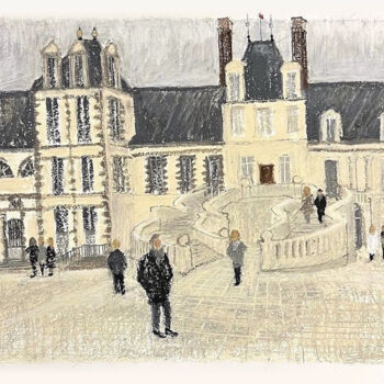 Pintura titulada "Château Fontainbleau" por Daria Klimenko, Obra de arte original, Pastel
