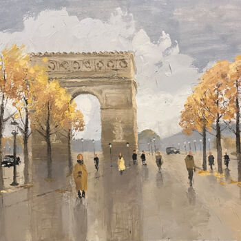 Peinture intitulée "Arc de Triomphe" par Daria Klimenko, Œuvre d'art originale, Huile