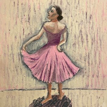 Pittura intitolato "Ballerine rose" da Daria Klimenko, Opera d'arte originale, Pastello