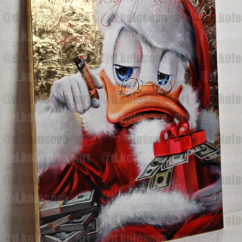 Peinture intitulée "Scrooge Santa limit…" par Daria Kolosova, Œuvre d'art originale, Huile