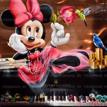 Картина под названием "Minnie steinway" - Daria Kolosova, Подлинное произведение искусства, Масло Установлен на Деревянная р…
