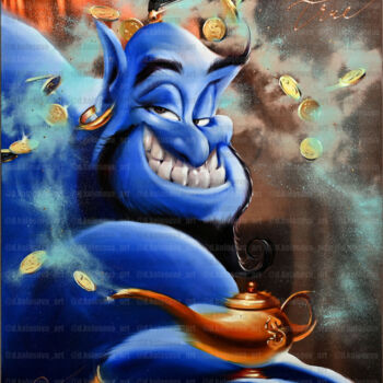 Картина под названием "Genie" - Daria Kolosova, Подлинное произведение искусства, Масло Установлен на Деревянная рама для но…