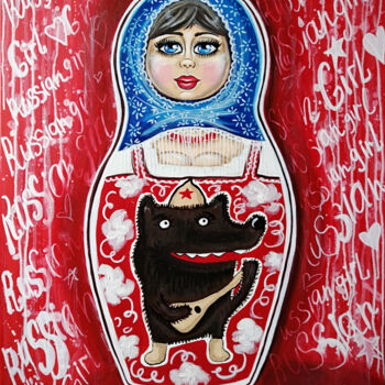 Картина под названием "RUSSIAN GIRL" - Daria Motovilova, Подлинное произведение искусства, Акрил