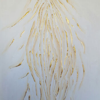 Malarstwo zatytułowany „GOLDEN YONI” autorstwa Daria Motovilova, Oryginalna praca, Akryl