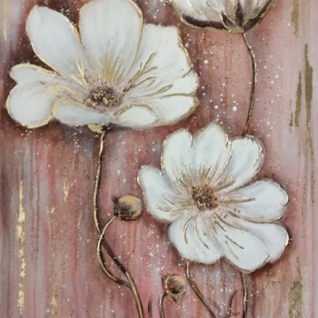 Malerei mit dem Titel "Flowers" von Daria Motovilova, Original-Kunstwerk, Acryl Auf Keilrahmen aus Holz montiert