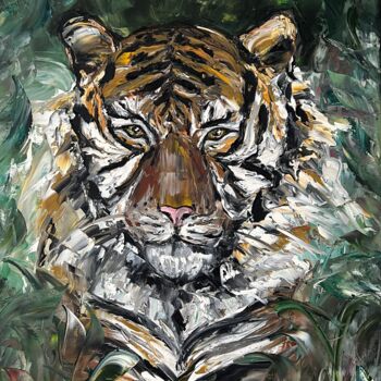 Peinture intitulée "Tiger" par Daria Sugrobova, Œuvre d'art originale, Huile