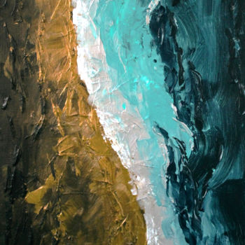Malerei mit dem Titel ""Seaside"" von Daria Zadorozhnaia, Original-Kunstwerk, Acryl