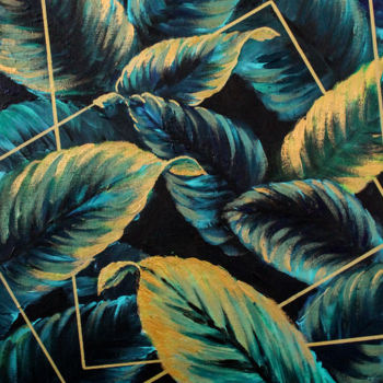 Картина под названием "Leaves" - Дарья Задорожная, Подлинное произведение искусства, Акрил