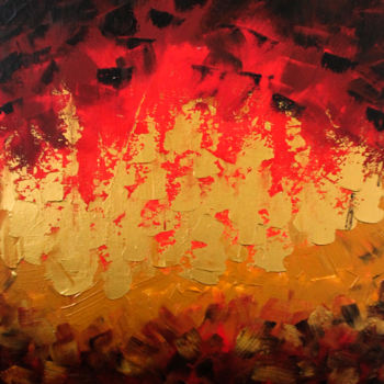 Картина под названием "Сrimson forest" - Дарья Задорожная, Подлинное произведение искусства, Акрил