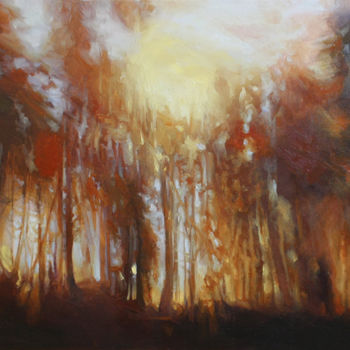 Painting titled "The first fire" by Daria Kucharczyk, Original Artwork, Oil