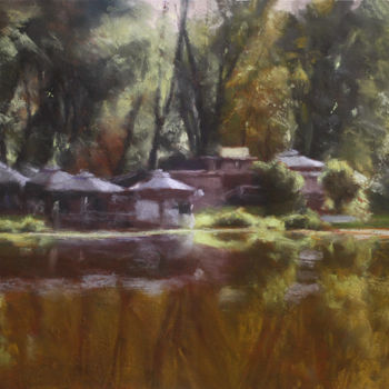 Painting titled "Before the Nightfall" by Daria Kucharczyk, Original Artwork, Pastel