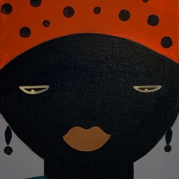 Painting titled "African woman" by Daria Ozhereleva, Original Artwork, Acrylic