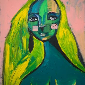 Painting titled "Mermaid" by Daria Ozhereleva, Original Artwork, Acrylic