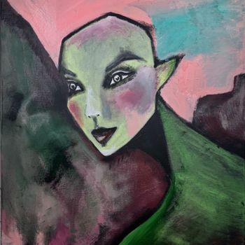 Painting titled "Elf" by Daria Ozhereleva, Original Artwork, Acrylic