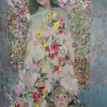 Painting titled "HOW FLOWERS GROW" by Dariia Onyshchenko, Original Artwork, Oil