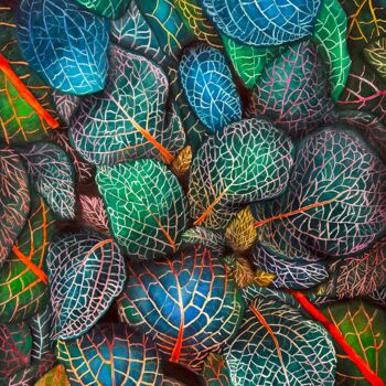 Картина под названием "Foliage with a touc…" - Dariia Pavlenko, Подлинное произведение искусства, Акварель