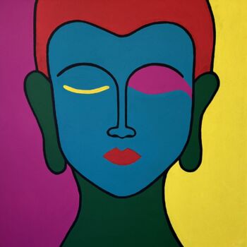 Painting titled "The Buddha" by Darina Abramova, Original Artwork, Oil