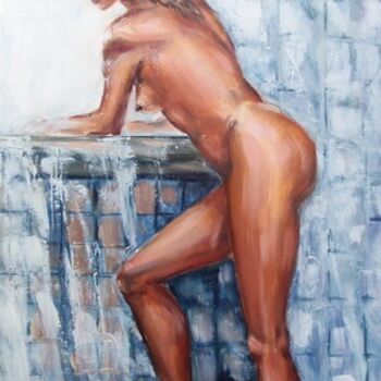 Peinture intitulée "femme_au_beignoir.j…" par Dariana, Œuvre d'art originale