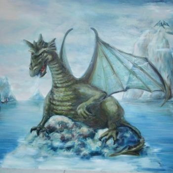 Peinture intitulée "Dragon" par Dariana, Œuvre d'art originale