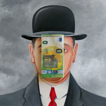 Картина под названием "Inspired by Magritt…" - Dario Assisi, Подлинное произведение искусства, Акрил Установлен на Деревянна…