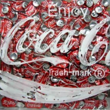 Painting titled "COCA COLA TRASH MAR…" by Dario Di Franco, Original Artwork, Oil