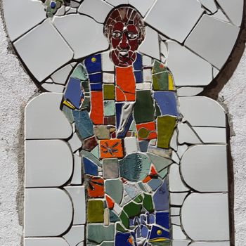 Sculpture intitulée "Mon Frere Baidy" par Dario Dieci, Œuvre d'art originale, Mosaïque